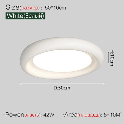 DecorBites™ Cream LED Ceiling Lamp for Girl's Room - Modern Minimalist Master Bedroom Lighting