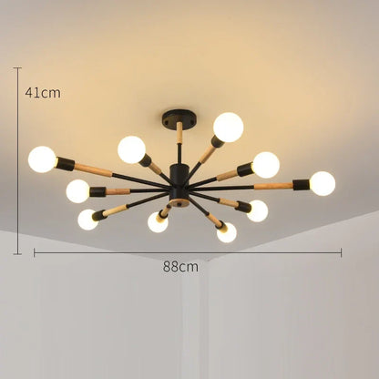 DecorBites™ LED Ceiling Lights with Wooden Lampshades for Modern Livingroom and Bedroom
