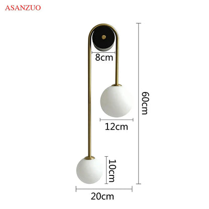 DecorBites™ Glass Ball Gold LED Wall Lamp for Modern Home Decor & Lighting