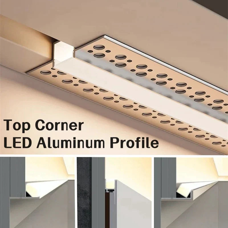 DecorBites™ LED Aluminum Profile Recessed Waist Line Channel for Backlighting Corners