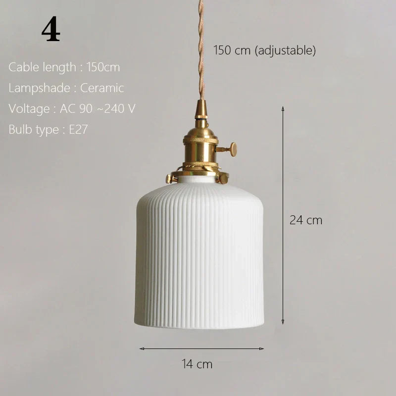 ™ Japanese Ceramic Pendant Light Scandinavian Style Luxury Lamp