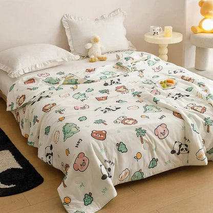 DecorBites™ Cooling Summer Blanket | Soft & Breathable Natural Plant Comforter