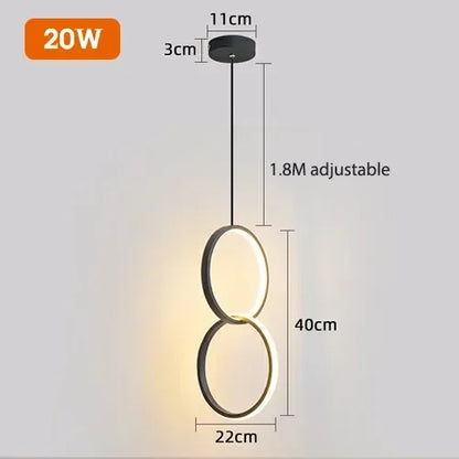 DecorBites™ Geometric LED Pendant Lights for Living Room Bedroom Kitchen, Modern Hanging Lamps for Decor