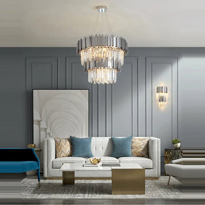 DecorBites™ Crystal LED Chandelier Suspension Lighting for Foyer