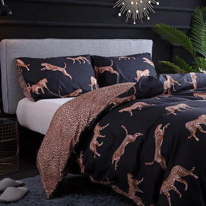 DecorBites™ Leopard Print Duvet Set for Double/Queen/King Size Beds