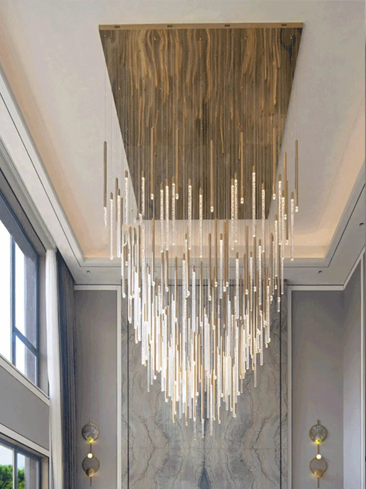 ™ Large Luxury Crystal LED Chandelier for Living Room - Custom Hanging Lamps