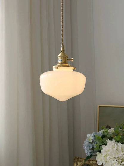 DecorBites™ Glass Shade LED Pendant Lamp: Modern Minimalist Lighting for Bedroom, Kitchen, and Bar