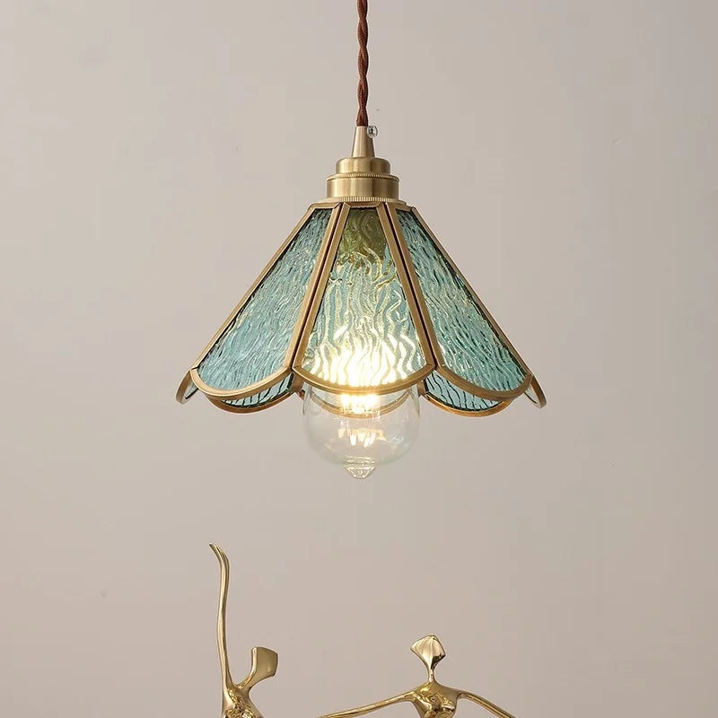 DecorBites™ Blue Glass LED Pendant Light - Modern Nordic Style for Bedroom, Living Room