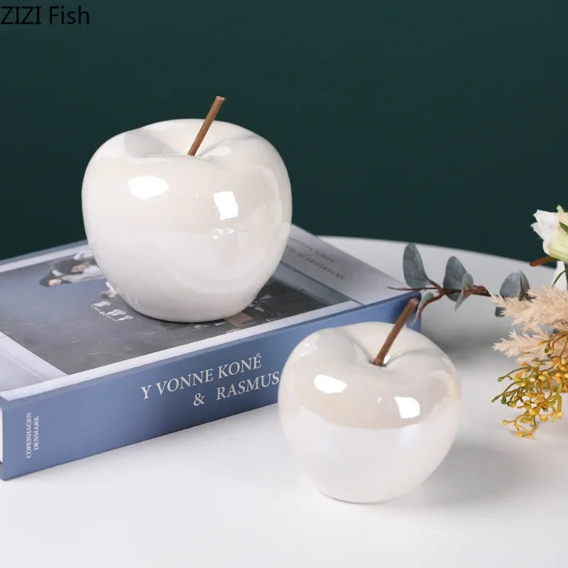 ™ Glowing Ceramic Apple Statue for Desk Ornaments and Room Decor