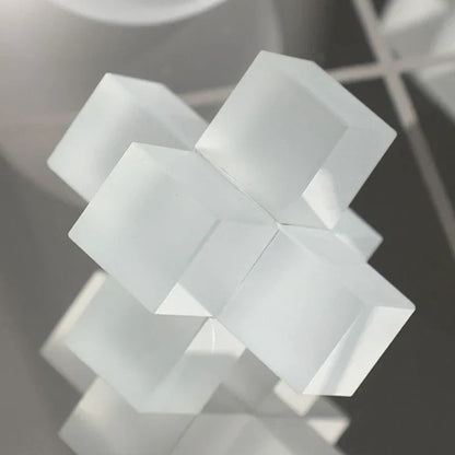 DecorBites™ Frosted Glass Geometric Chessboard - Home Decor Handicrafts & Accessories