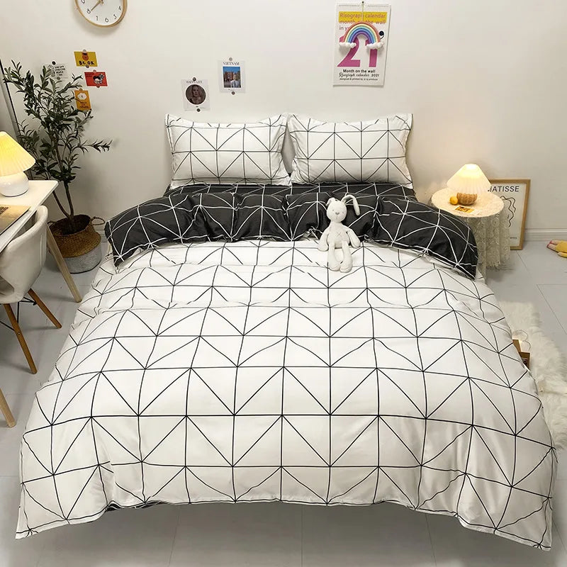 DecorBites™ Cartoon Printed Bedding Set: Bed Sheet, Duvet Cover, Pillowcases