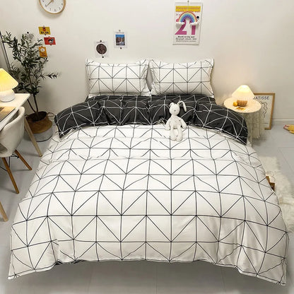 DecorBites™ Cartoon Printed Bedding Set: Bed Sheet, Duvet Cover, Pillowcases