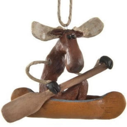Moose In A Canoe Ornament | Bert Anderson Collection