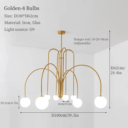 DecorBites™ LED Pendant Chandelier for Living Room Bedroom Decor