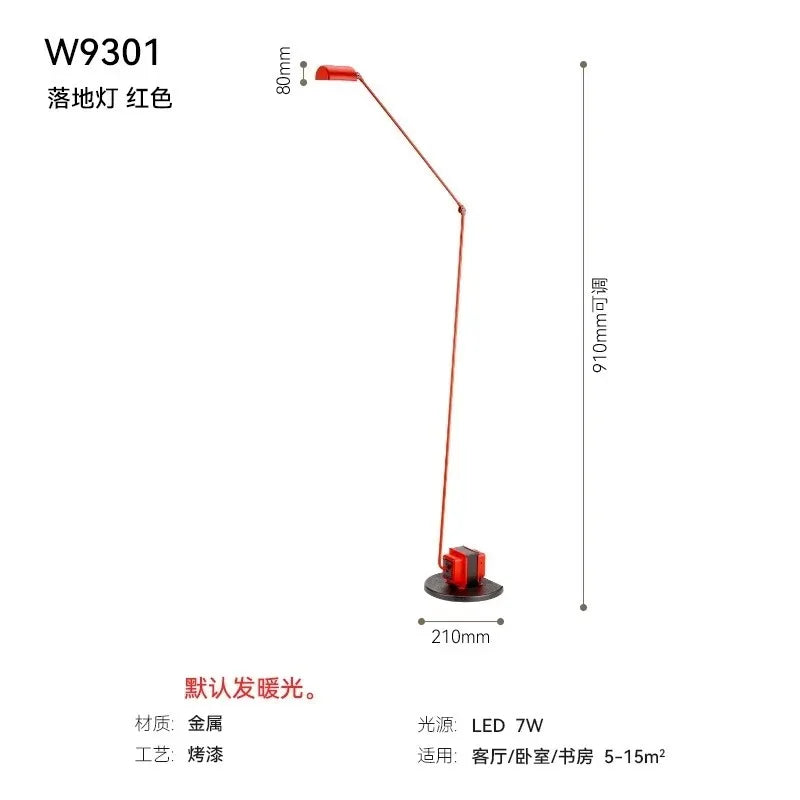 DecorBites™ Lumina Adjustable Long Arm Floor Lamp - Industrial Design for Reading and Study Room