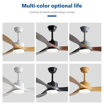 DecorBites™ 52" Pure Copper DC Ceiling Fan with Remote Control & LED Light