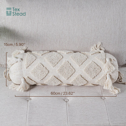 DecorBites™ Boho Tufted Tassel Lumbar Throw Pillow