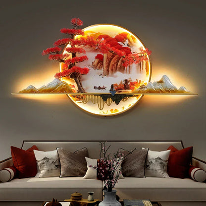 DecorBites™ LED Pine Landscape Wall Light for Home Decor