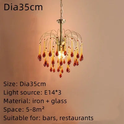 DecorBites™ Crystal Water Drop Ceiling Chandelier for Home Decor and Lighting