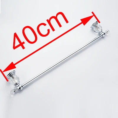 DecorBites™ Crystal Chrome Towel Bar - Stainless Steel Bathroom Accessories