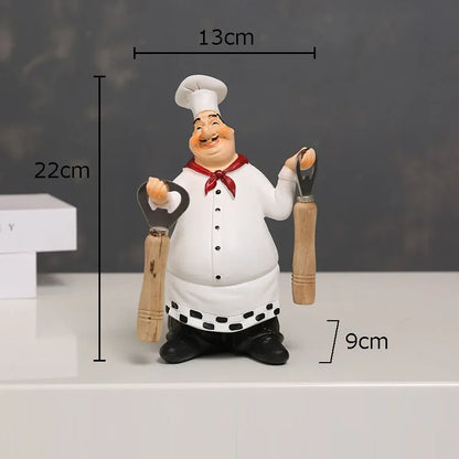 DecorBites™ Bearded Chef Resin Figure Sculpture Modern Kitchen Desk Decor Ornaments