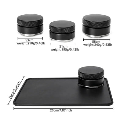 DecorBites™ Espresso Distribution Tool 58mm Palm Tamper Adjustable Slopes
