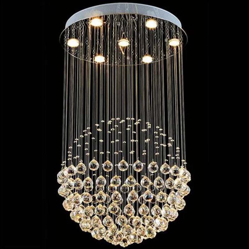 DecorBites™ Crystal Ball Ceiling Chandelier: Elegant LED Light Fixture for Home Decor