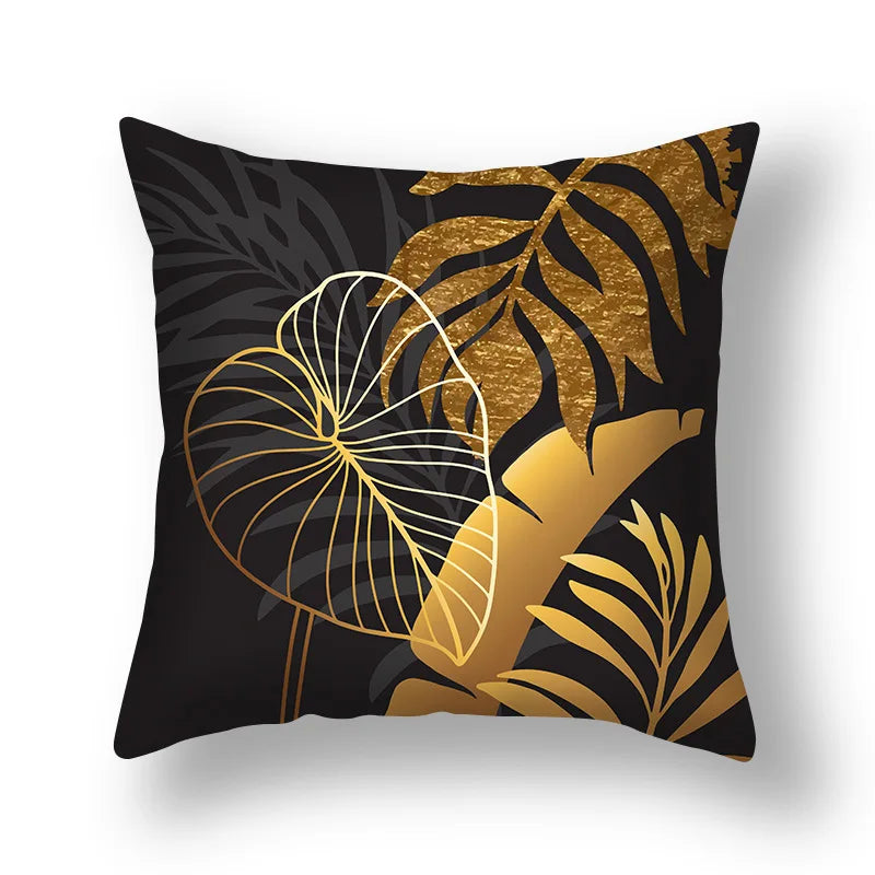 DecorBites™ Ginkgo Leaves Print Sofa Pillowcase 45x45cm Modern Nordic Chair Cushion Cover