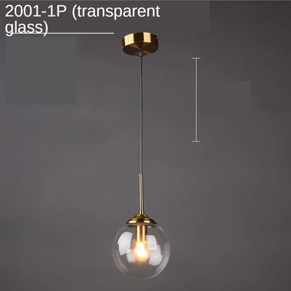 DecorBites™ Golden Ring Glass Ball Pendant Light for Kitchen Dining Room & Bedside