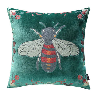 DecorBites™ Bee Embroidery Cushion Cover - Exquisite Animal Design for Sofa Decor