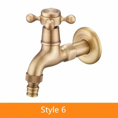 DecorBites™ Antique Brass Garden Bibcocks Single Cold Tap Faucet for Outdoor Use