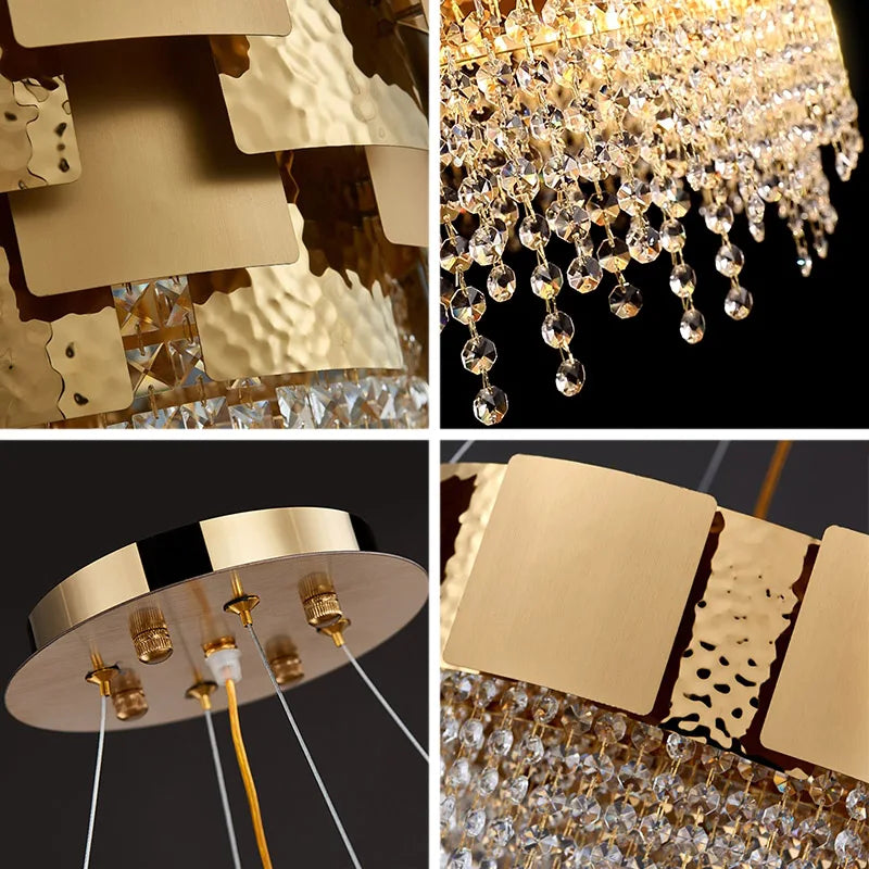 DecorBites™ Crystal Chandelier: Modern Luxury Lighting for Living Room, Dining, and Bedroom