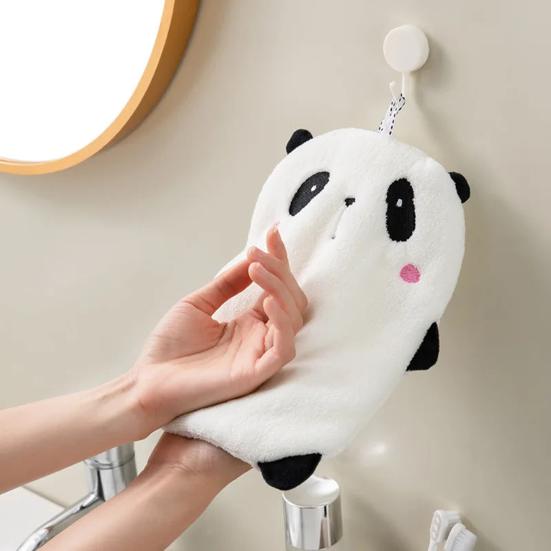 DecorBites™ Animal Hand Towel Set - Cute Panda Koala Child Terry Towels with Hanging Loops