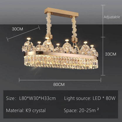™ Luxe Crystal Ceiling Chandelier - Elegant Home Decor Hanging Light for Living Room