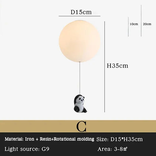 DecorBites™ Kids Bear LED Ceiling Chandelier, Cute Bedroom Pendant Light for Boys and Girls
