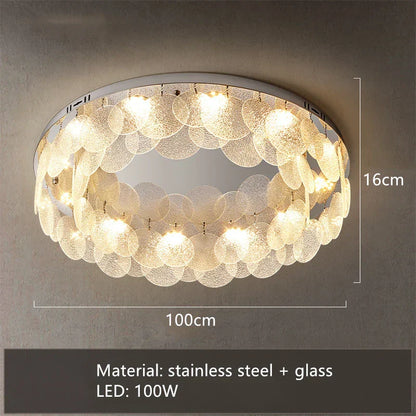DecorBites™ LED Ceiling Light Stainless Steel Glass Parlor Bedroom Fixture