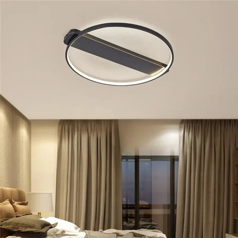 DecorBites™ Luxe Copper Ceiling Light: Circular Minimalist Bedroom Lamp for Elegant Style