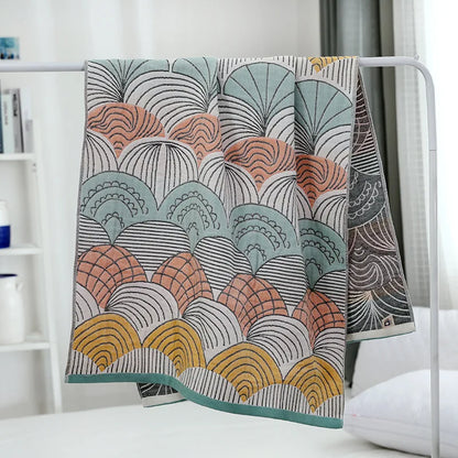 DecorBites™ Cotton Gauze Bath Towel Set - High Quality, Unisex, Adults, 70*140 & 35*75