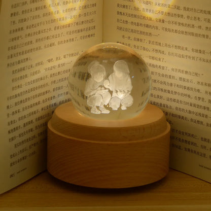 DecorBites™ Crystal Ball Music Box: Rotating Light Projection, Birthday & Valentine's Day Gift
