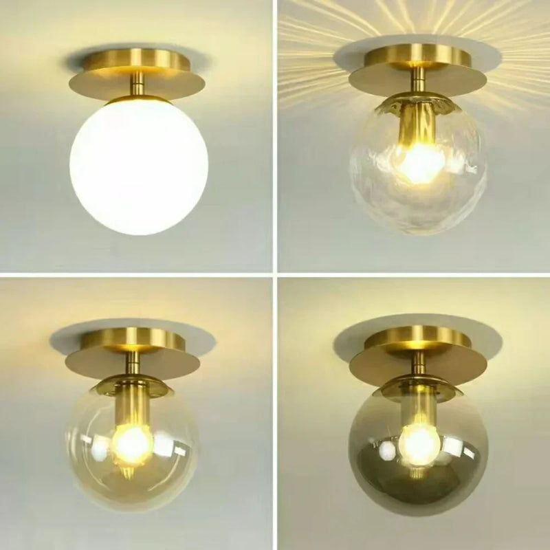 ™ Gold Ball Glass Ceiling Lamp: Modern Nordic Living Room Lights for Loft Decor