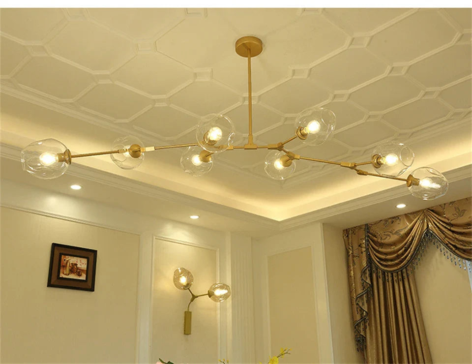 DecorBites™ Modern Nordic Glass Chandeliers LED Ceiling Lamps