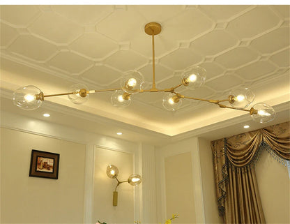 DecorBites™ Modern Nordic Glass Chandeliers LED Ceiling Lamps