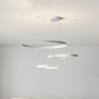 DecorBites™ Black LED Chandelier Pendant Light for Foyer Stairs Bar, Minimalist Indoor Hanging Lamp