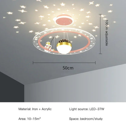DecorBites™ LED Chandelier for Boy's Room with Remote Control and Modern Design