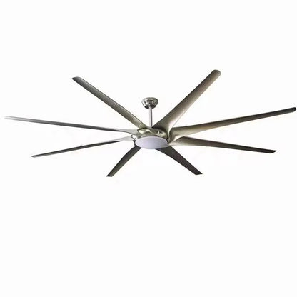 DecorBites™ 100" Large Ceiling Fan with Light, DC Motor, Reverse Blades, Stainless Steel Finish