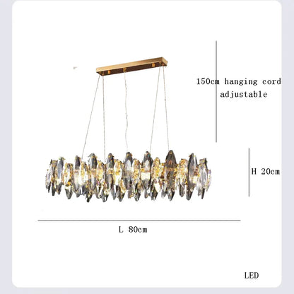 DecorBites™ Crystal LED Chandelier: Modern Luxury Indoor Hanging Lamp, Living Room Decor