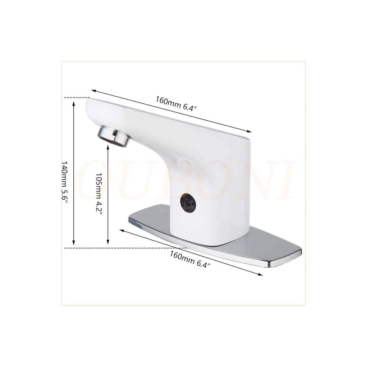 DecorBites™ Automatic Sensor Bathroom Faucet, Solid Brass, Water Saving, Touch-Free Electric Tap