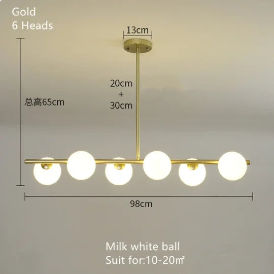 ™ Gold Glass Ball LED Pendant Light for Kitchen Dining Room Lighting