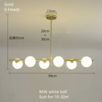 ™ Gold Glass Ball LED Pendant Light for Kitchen Dining Room Lighting