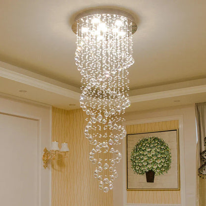 DecorBites™ Crystal LED Chandelier for Staircase Stair Luxury Hotel Pendant Lights